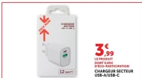 CHARGEUR SECTEUR USB-A/USB-C