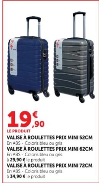 VALISE À ROULETTES PRIX MINI 52CM