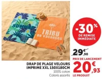DRAP DE PLAGE VELOURS IMPRIME XXL 150X180CM