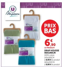 U Maison Drap housse 90x190cm