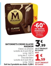 BATONNETS CREME GLACEE MAGNUM