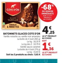 BATONNETS GLACES COTE D'OR