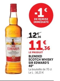 BLENDED SCOTCH WHISKY SIR EDWARD'S 40°