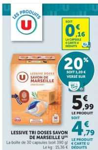 LESSIVE TRI DOSES SAVON DE MARSEILLE U