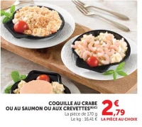 COQUILLE AU CRABE OU AU SAUMON OU AUX CREVETTES