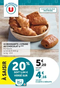 4 CROISSANTS + 4 PAINS AU CHOCOLAT U