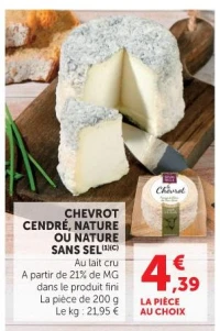Chevrot Cendré, Nature ou Nature sans sel