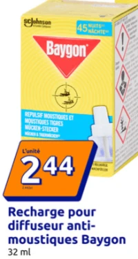 Recharge pour diffuseur anti-moustiques Baygon