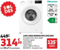 LAVE LINGE HISENSE WF1L9041BW