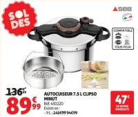 Seb Autocuiseur 7.5 L Clipso Minut