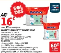 COUETTE LÉGÈRE P'TIT BUDGET DODO