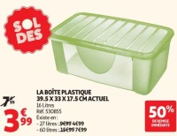 LA BOÎTE PLASTIQUE 39.5 X 33 X 17.5 CM ACTUEL