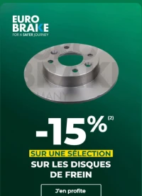 Euro Brake -15% sur une sélection sur les disques de frein