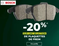Bosch -20% sur une sélection de plaquettes de frein