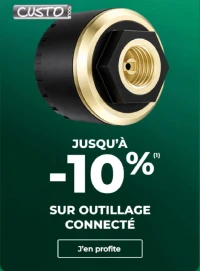Jusqu'à -10% sur outillage connecté Custo Tools