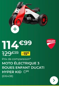 Moto Électrique 3 Roues Enfant Ducati Hyper Kid