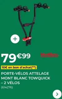 Porte-Vélos Attelage Mont Blanc Towquick – 2 Vélos