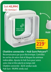 Chatière connectée + Hub Sure Petcare