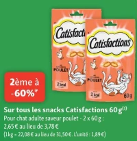 Sur tous les snacks Catisfactions 60g
