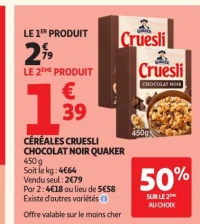 Céréales Cruesli Chocolat Noir Quaker