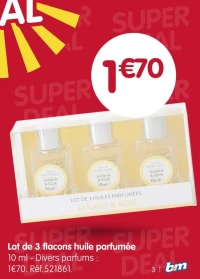 Lot de 3 flacons huile parfumée