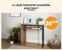 Console bois/métal - 80x30x75 cm