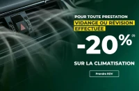 -20% sur la climatisation pour toute Vidange ou Révision