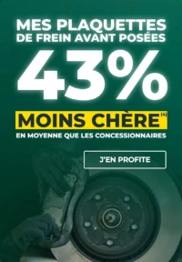 Plaquettes de frein avant posées 43% moins chères en moyenne