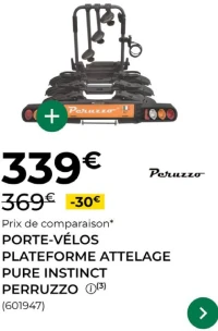 Porte-vélos plateforme attelage Pure Instinct Perruzzo