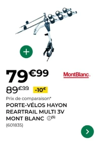 Porte-vélos hayon RearTrail Multi 3V Mont Blanc
