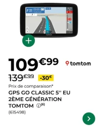 GPS GO Classic 5'' EU 2ème génération TomTom