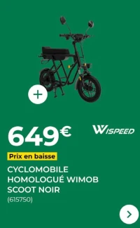 Cyclomobile homologué WIMOB SCOOT Noir