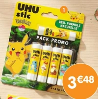 Sticks de colle blancs UHU 8,2 g x5