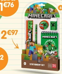 Set de papeterie MINECRAFT 5 pièces