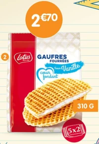 Gaufres fourrées vanille Lotus