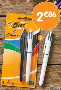 Stylos BIC 4 couleurs x2 noir et blanc