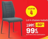 Lot 4 chaises Isabella