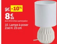 Lampe à poser Zoé H. 23 cm