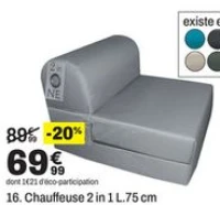 Chauffeuse 2 in 1 L.75 cm