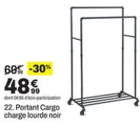 Portant Cargo charge lourde noir