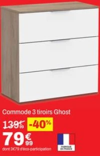 Commode 3 tiroirs Ghost