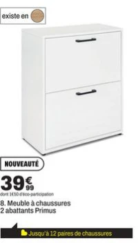 8. Meuble à chaussures 2 abattants Primus