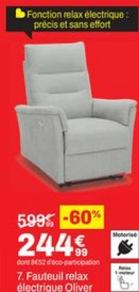 Fauteuil relax électrique Oliver