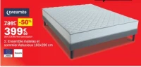 Ensemble matelas et sommier Astucieux 160x200 cm