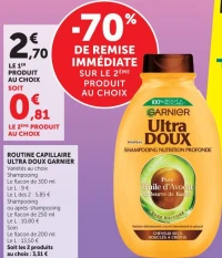 ROUTINE CAPILLAIRE ULTRA DOUX GARNIER
