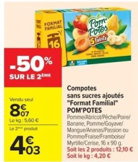 Compotes sans sucres ajoutés "Format Familial" POM'POTES