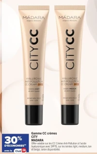 Gamme CC crèmes CITY MADARA