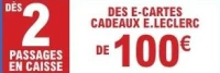 E-carte cadeau E.Leclerc de 100€