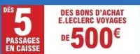 Bon d'achat E.Leclerc Voyages de 500€