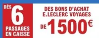 Bon d'achat E.Leclerc Voyages de 1500€